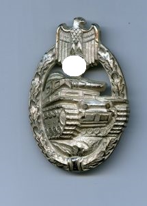 Panzer Assault Badge Silver hollow Hymmen , Panzerkampfabzeichen Silber