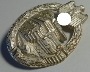 Panzer Assault Badge Silver hollow Hymmen , Panzerkampfabzeichen Silber