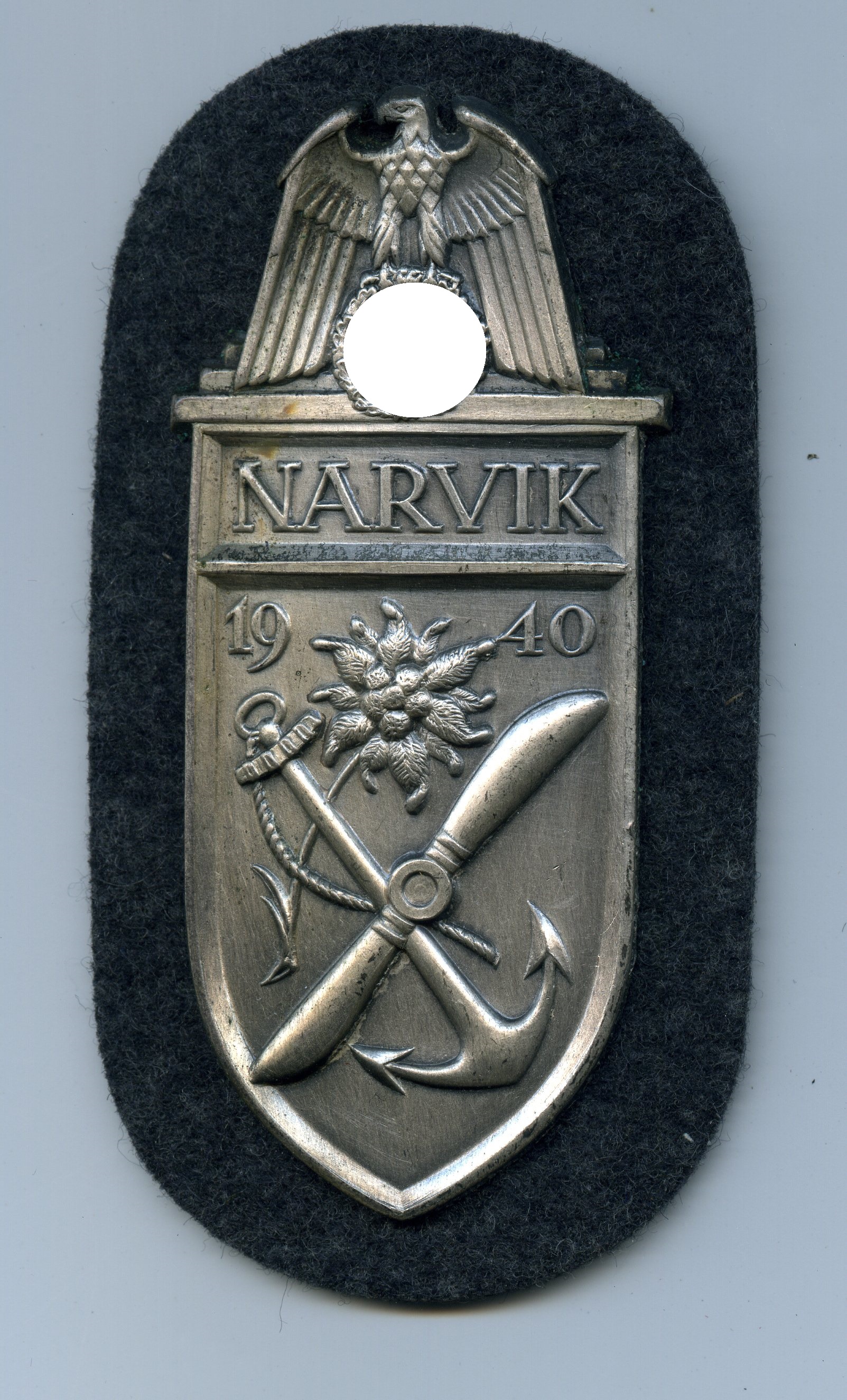 WWII German Narvik Shield in GoldBattle Shields -Military Harbor